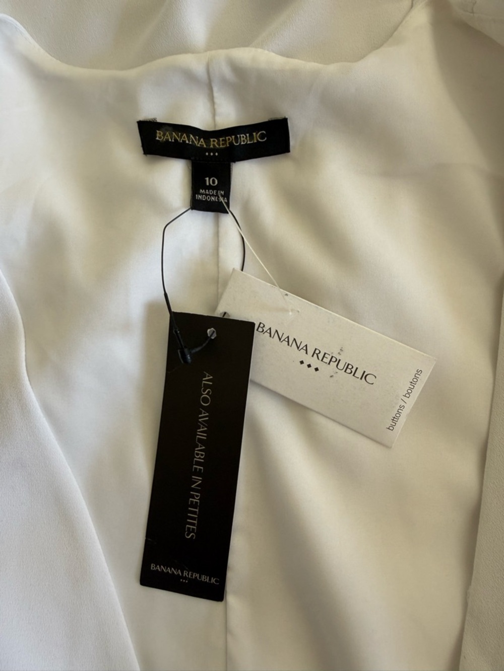 Banana Republic White V-Neck Faux Wrap Tie-Waist Mini Dress Bridal Graduation - Picture 12 of 13